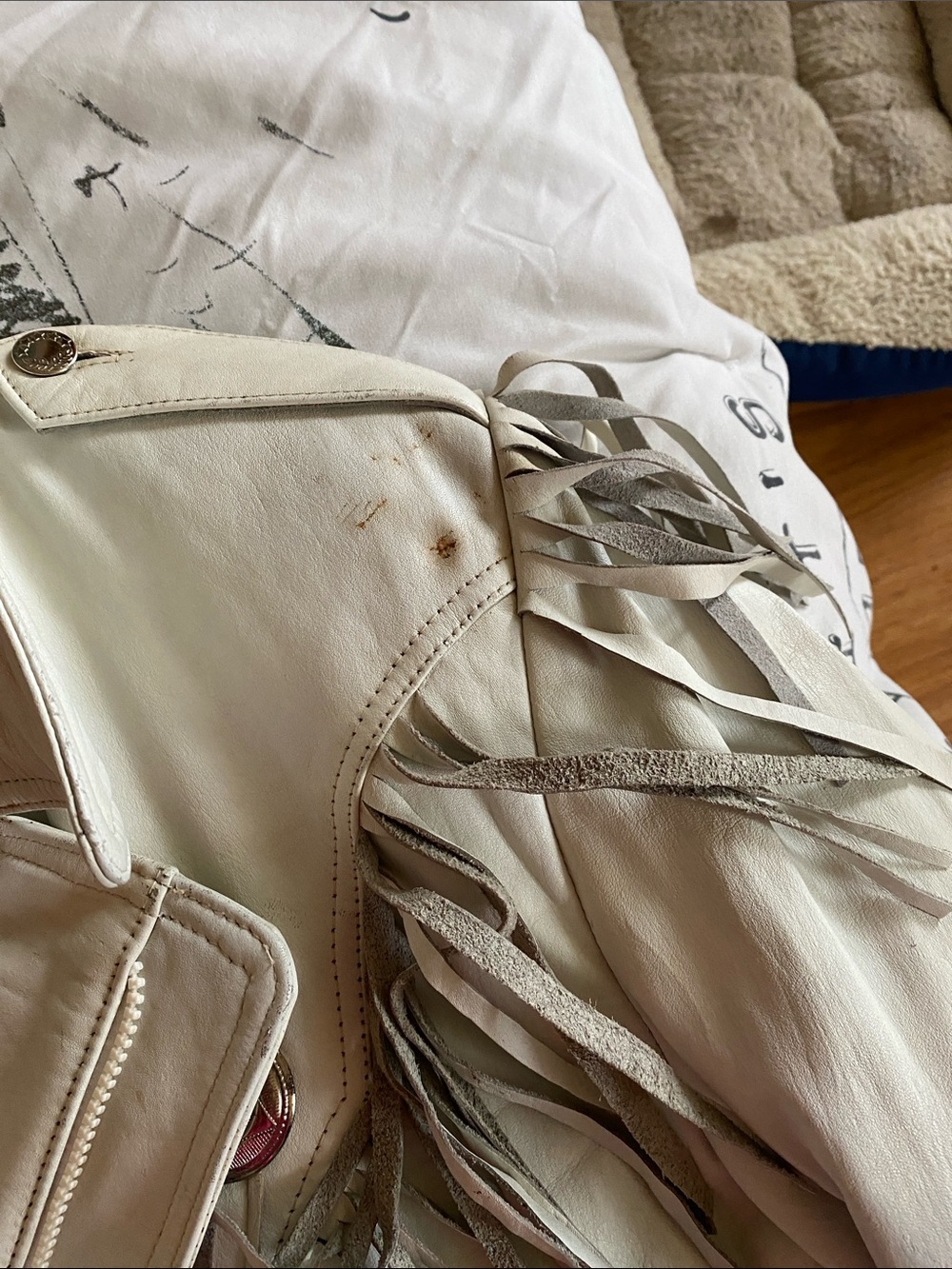VINTAGE 80’s genuine leather fringe motorcycle jacket - Picture 8 of 12